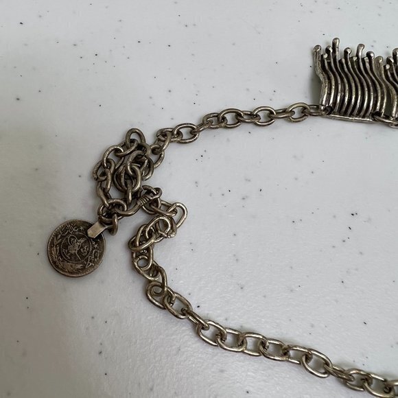 Osmanli Taki by Celali Turkish Made Ottoman Style Necklace Silver Tone Statement - Picture 2 of 7